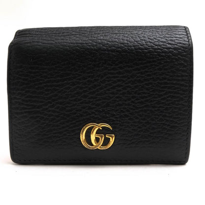 Gucci Wallet Ladies Women Leather Genuine Black 456126 Black Leather Card Case