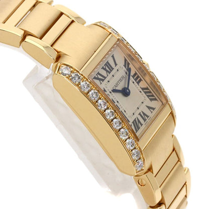 Cartier Wjta0039 Tank Francaise SM Diamond Wristwatch 18K Yellow Gold Diamonds