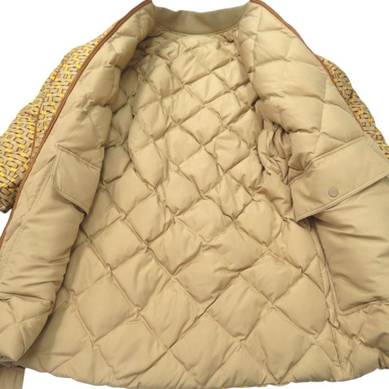 Hermes Reversible Long Down Jacket With Belt Leather Patch H Logo Allover Serie