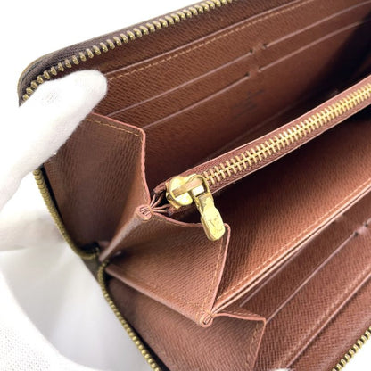 Louis Vuitton Zippy Wallet Monogram PVC Brown Round Zipper Long Wallet Gold