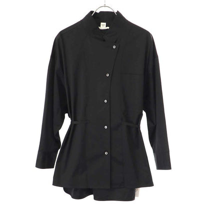 Hermes 23aw Cotton Ribbon Design Blouse Shirt 3h0601dv Black 40