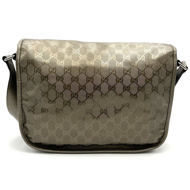 Gucci 201732 Shoulder Bag GG Imprime Crossbody Brown Metallic PVC Women Fashion