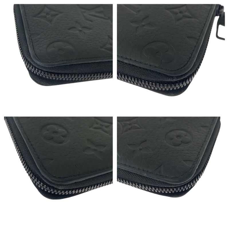Louis Vuitton Monogram Empreinte Zippy Wallet Vertical Black Leather M69047
