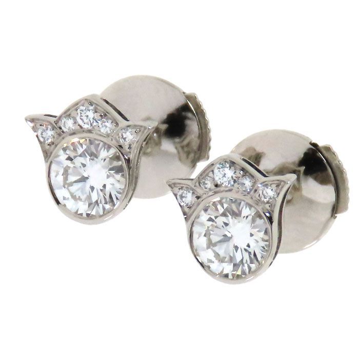 Cartier Lily Of The Valley Diamond Earrings N8032400 Pt950 Platinum Diamond