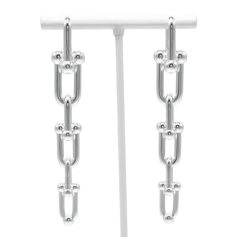 Tiffany & Co Hardware Graduated Links 925 Silver Ladies 22.3g Earrings