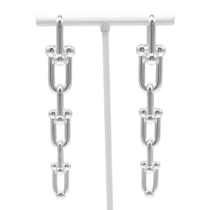 Tiffany & Co Hardware Graduated Links 925 Silver Ladies 22.3g Earrings
