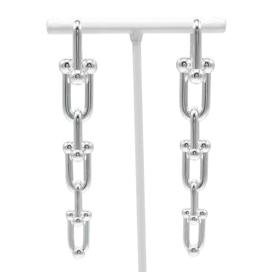 Tiffany & Co Hardware Graduated Links 925 Silver Ladies 22.3g Earrings