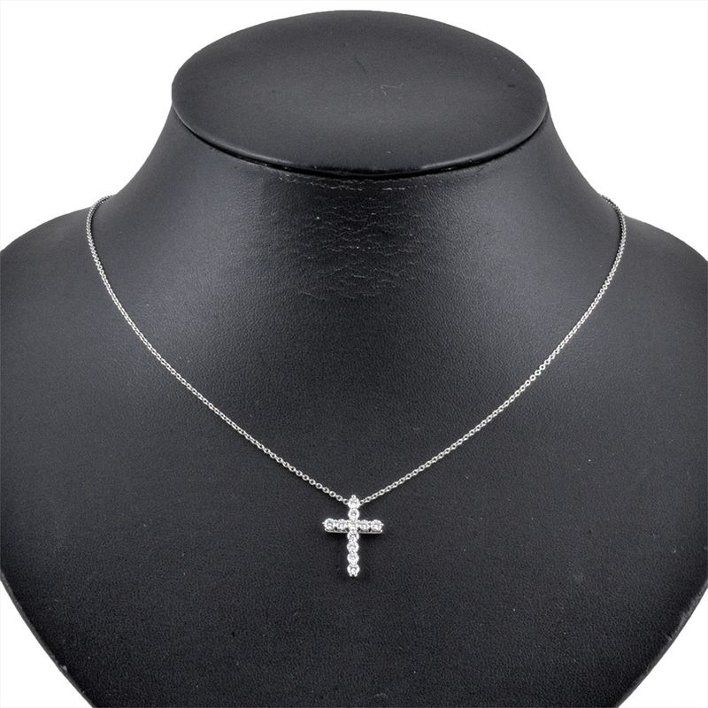 Tiffany & Co Tiffany & Co Small Cross Necklace Diamond Pt950 34g Platinum