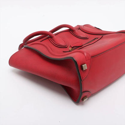 Celine Luggage Micro Shopper Leather Handbag Tote Women's EEE Cw67-1