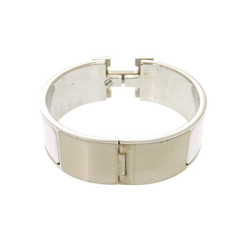 Hermes H Motif Clic Clac GM Bu Metal White Silver Stamped P (2012) Bracelet