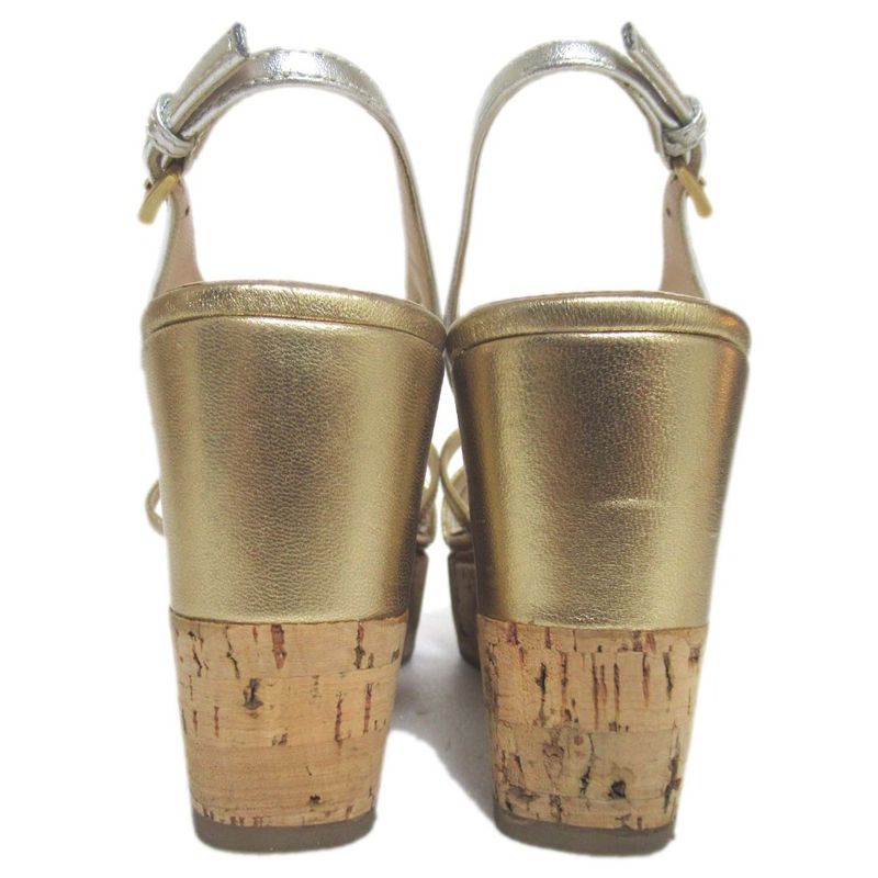 Prada Wedge Sole High Heel Suring Back Sandals Size 34.5 Approx 21.5cm (8.46in)