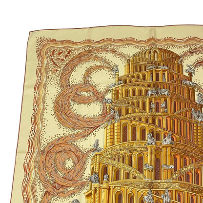 Hermes Carre 90 LES Rivieres DE Babel River Of Babel Scarf 100% Silk Yellow