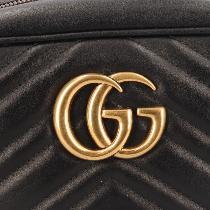 Gucci GG Marmont Shoulder Bag Leather 447632 Black Ladies Gucci  Gucci