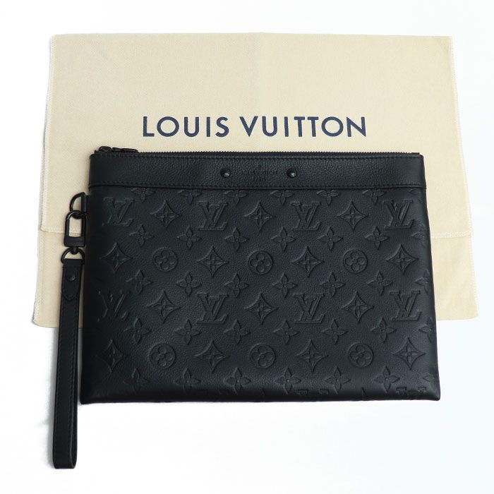 Louis Vuitton Pochette To Go Clutch Bag Monogram Shadow Black M81570 IC Chip
