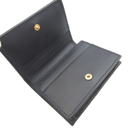 Gucci Horsebit 621887 Compact Wallet Canvas Leather Beige Navy Blue Bifold