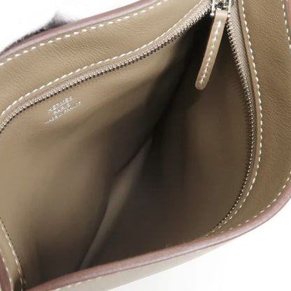 Hermes Pot Chien Plus U Engraved Etoupe Swift Shoulder Bag Body Bag Chaine