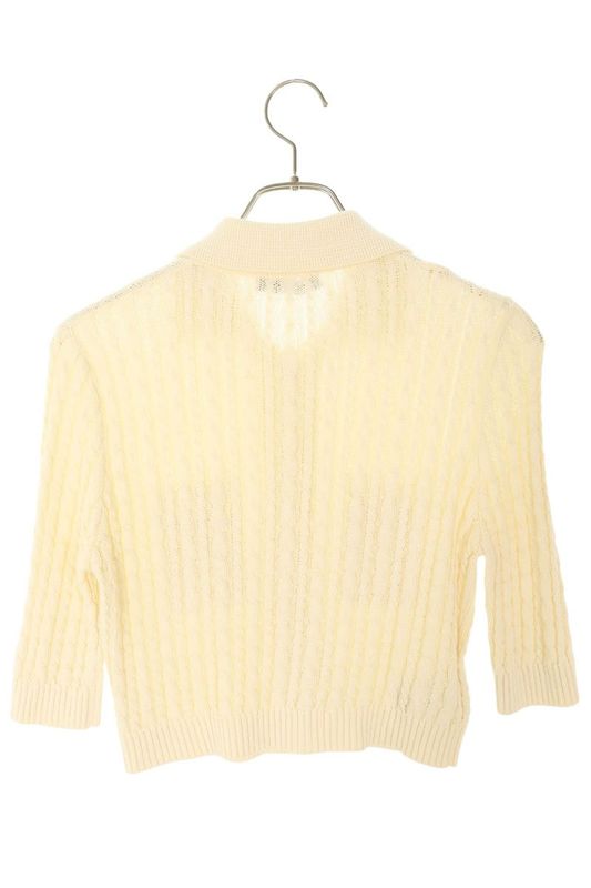 Prada P25l82 Half Sleeve Cable Knit Cardigan Women 36