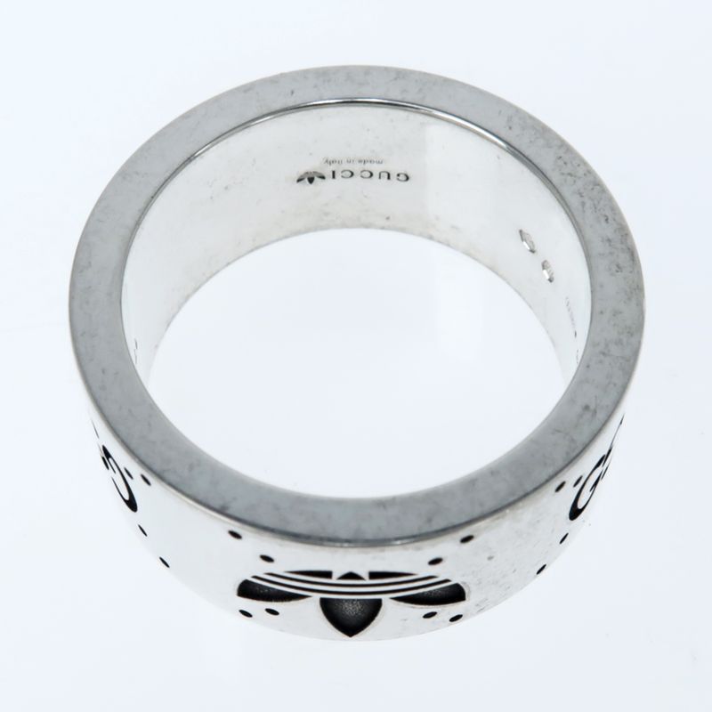Gucci Adidas Collaboration Ring Engraving Wide Trefoil 17 Ag925 Jewelry