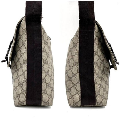 Authentic Gucci GG Supreme Web Canvas Sherry Messenger Bag Monogram Flap Tote