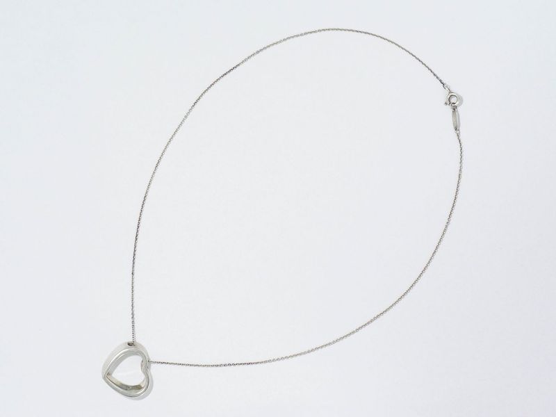 Authentic Tiffany & Co Tiffany & Co Geometric Heart 925 Necklace Pendant Silver