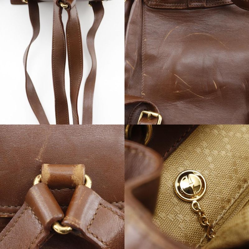 Gucci Bamboo Handle Old Gucci Backpack Leather Brown Women's Backpack And