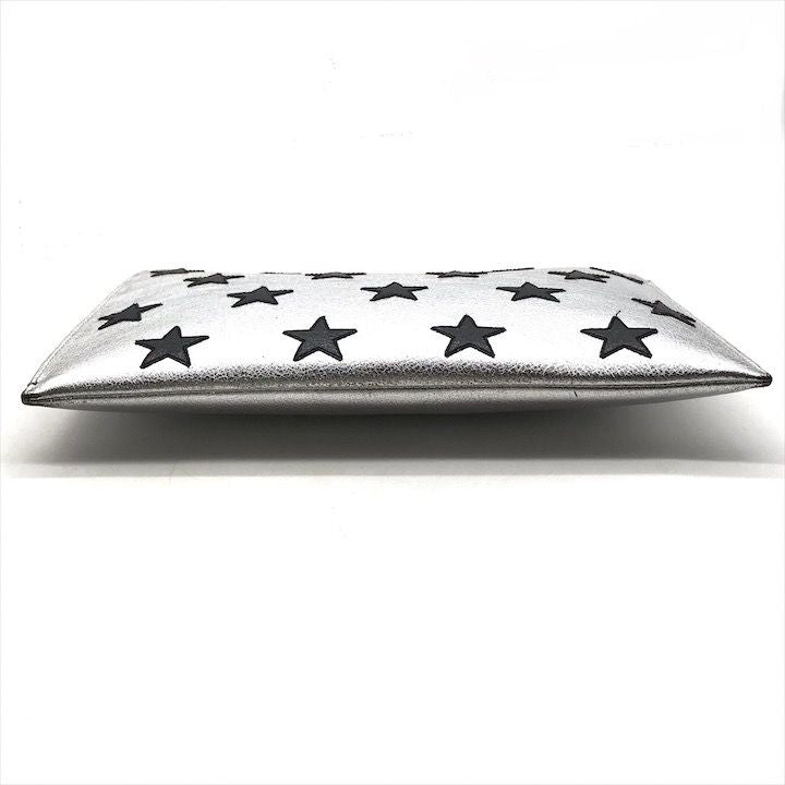 Saint Laurent Star Patchwork Metallic Leather Clutch Pochette Pouch Case