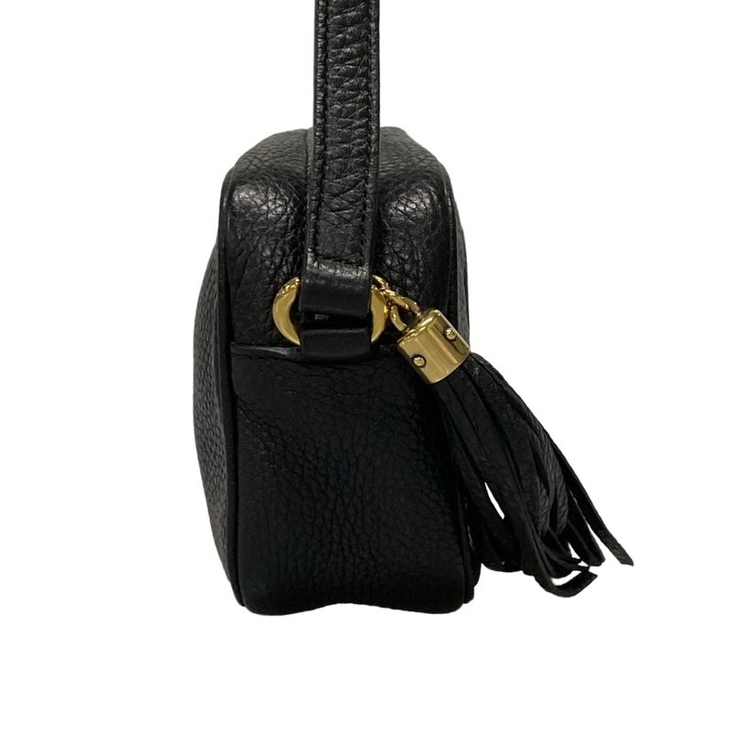 Gucci Shoulder Bag Double G 347994 Black Leather