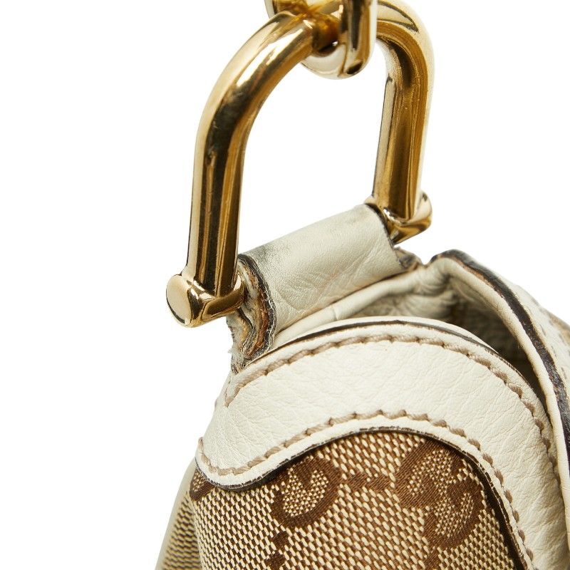 Gucci GG Canvas Bamboo Handbag Shoulder Bag 2WAY 282315 Beige Ivory Canvas