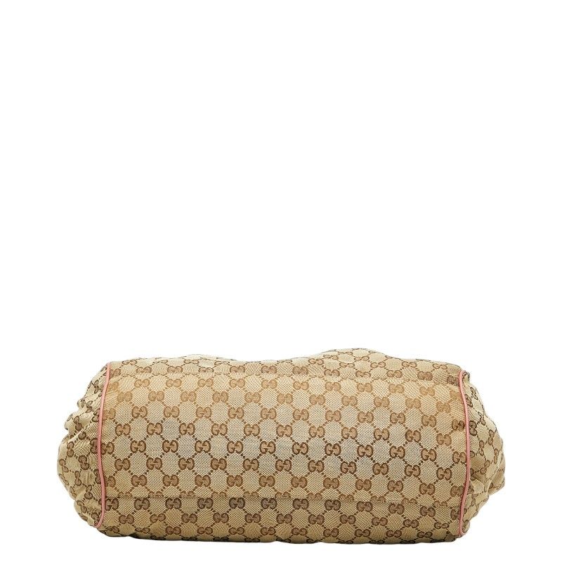 Gucci GG Canvas Handbag Shoulder Bag 2WAY 223974 Brown Pink Canvas Leather