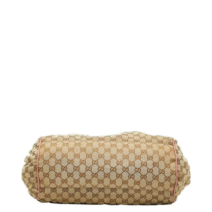 Gucci GG Canvas Handbag Shoulder Bag 2WAY 223974 Brown Pink Canvas Leather