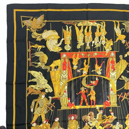 Hermes Scarf Carre 90 LE Temps Des Marionnettes Marionette Hours