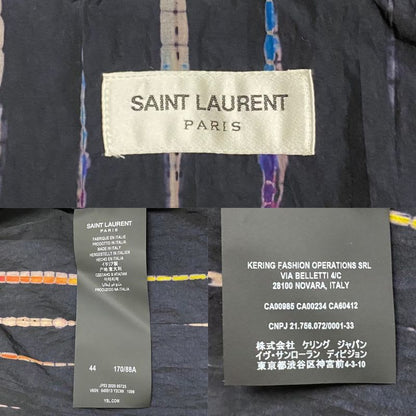 Saint Laurent Paris Striped Nylon Zip Up Hoodie Blouson Jacket 44 Womens Mens