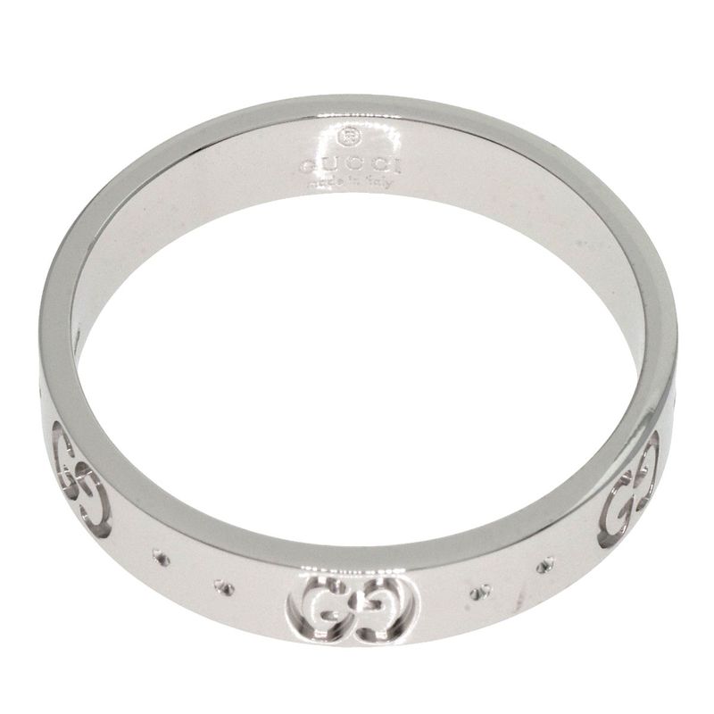 Gucci GG Icon #19 Ring - 18K White Gold Ladies