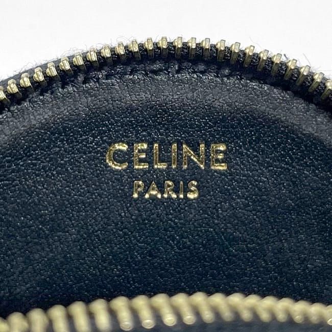 Celine Coin Case Black Triomphe 10d22bq3.38no Excellent Condition