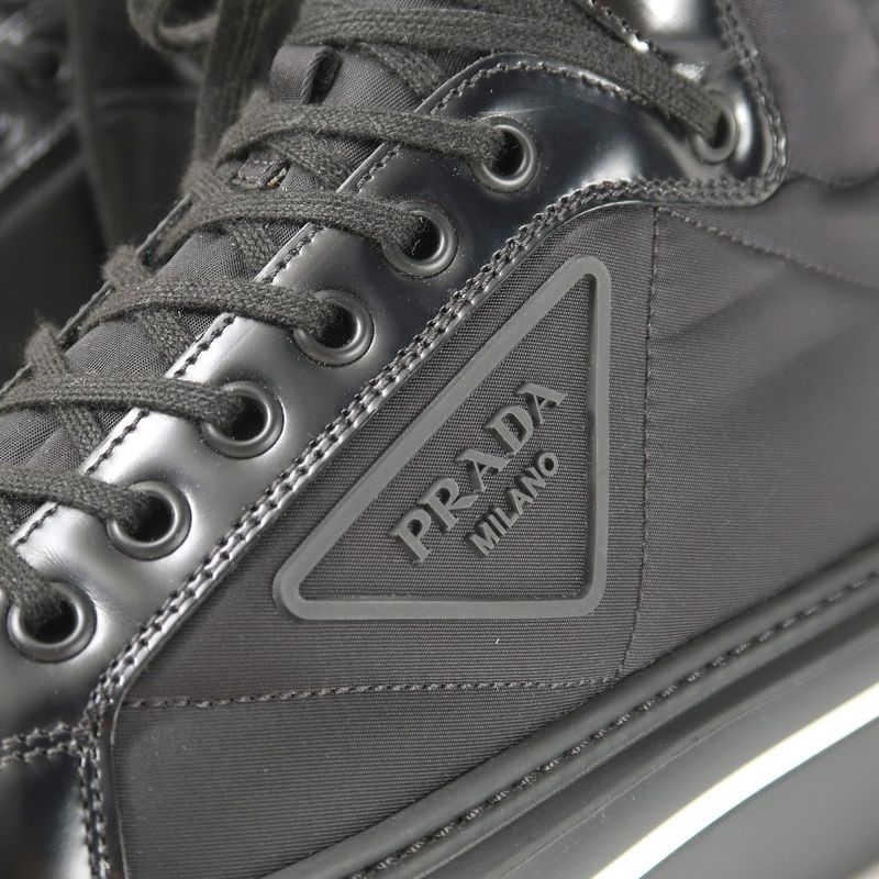 2022awPrada Macro HIGH TOP Sneakers Size 37 High Cut Triangle Logo Re-nylon