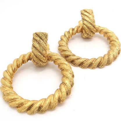 Chanel Earring GP Hoop Ring 25 2738 Vintage Large Removable 2WAY Chanel