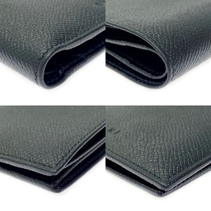 Bvlgari Leather Bifold Wallet Men's Black 366021 Bifold Wallet