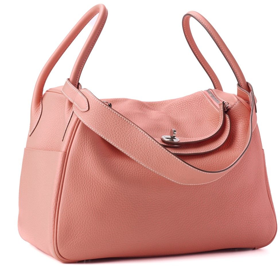 Hermes Lindy 34 Shoulder Bag Taurillon Clemence Crevette Crevette (silver