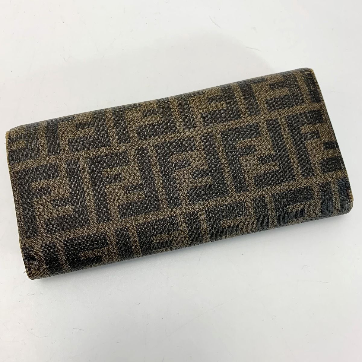 Fendi Zucca 8m0065 Brown Trifold Long Wallet Men's Women's