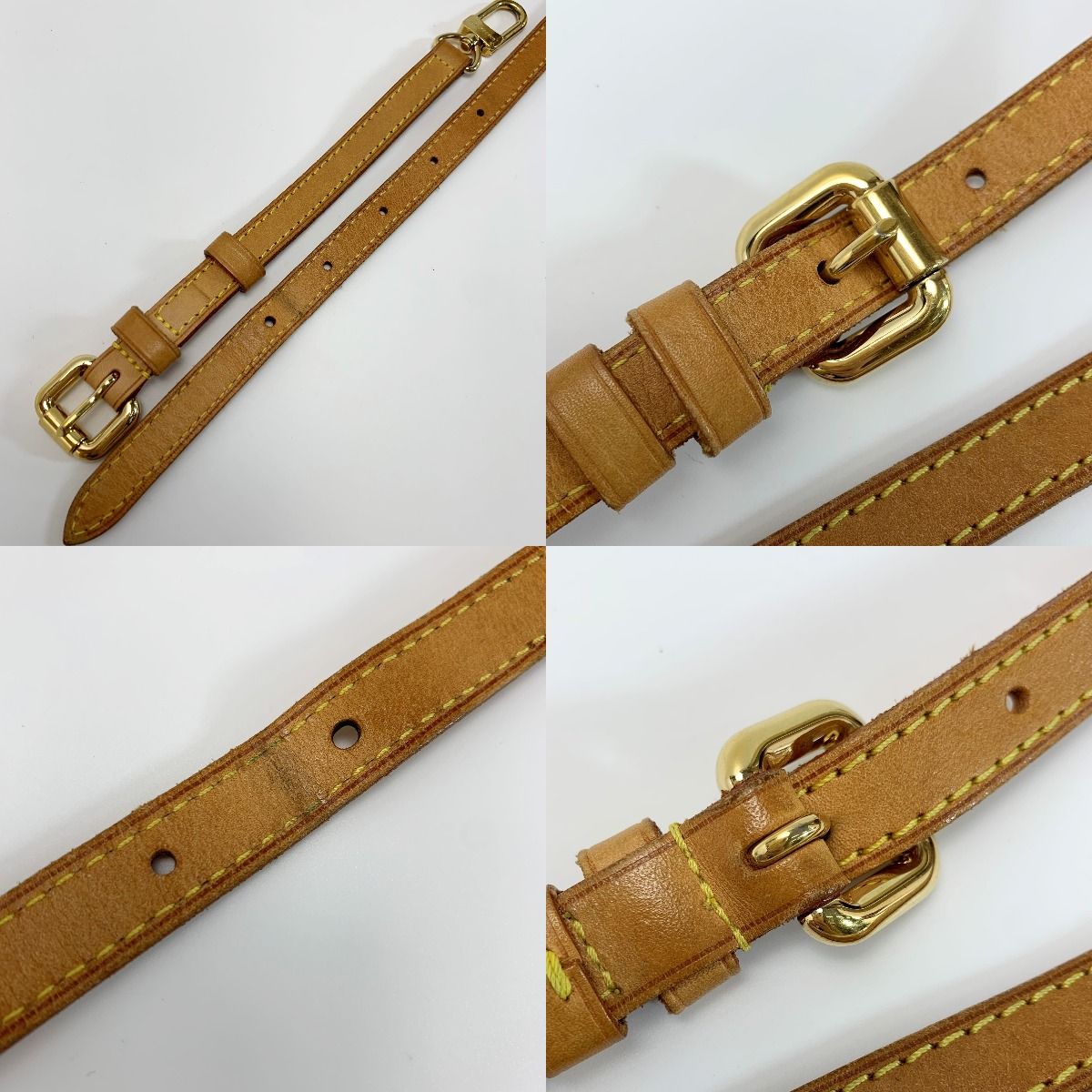 Louis Vuitton Leather Leather Beige Gold Hardware Approx 77cm (30.31in)