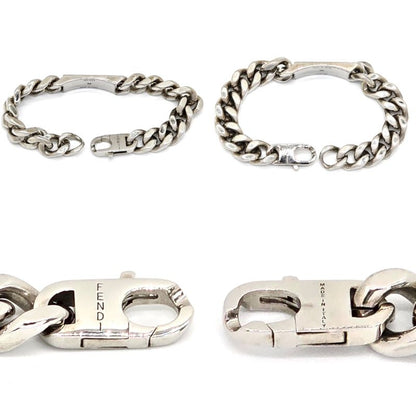 Fendi Bracelet M 205cm (807in) Long Chain Link Plate Fendi Leta Ring Palladium
