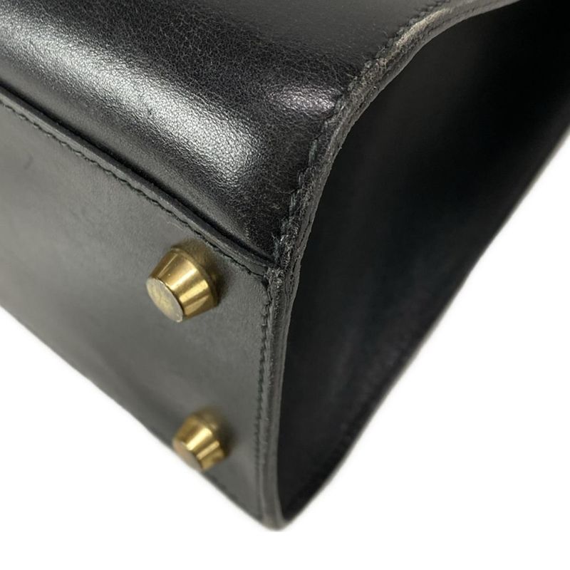 Hermes Kelly Sport GM Black Outside Stitching/gold Hardware