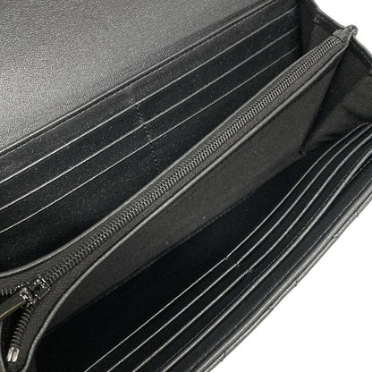 Chanel Long Wallet Matelasse Ap0241 Black Hardware / Sole Black Lambskin