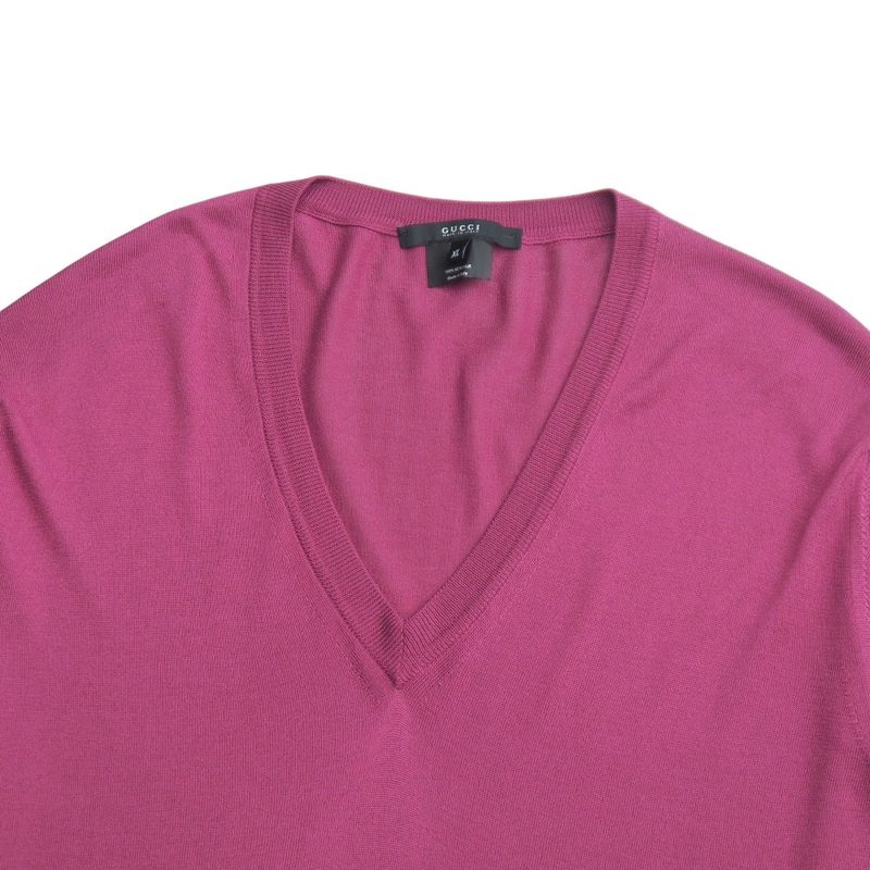 Gucci Knitwear Size XL All Silk GG Logo V-neck Sweater [recommended] 20250717