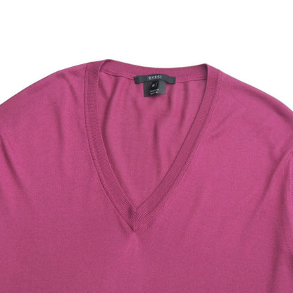 Gucci Knitwear Size XL All Silk GG Logo V-neck Sweater [recommended] 20250717