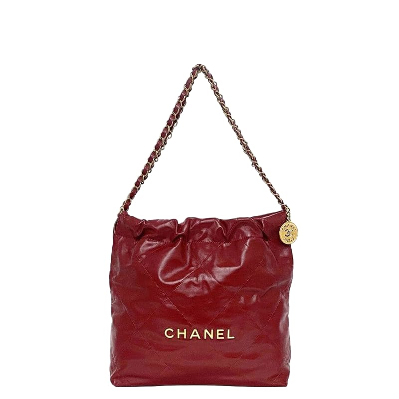 Chanel Drawstring Handbag Red Chanel 22 As3260 Excellent Condition