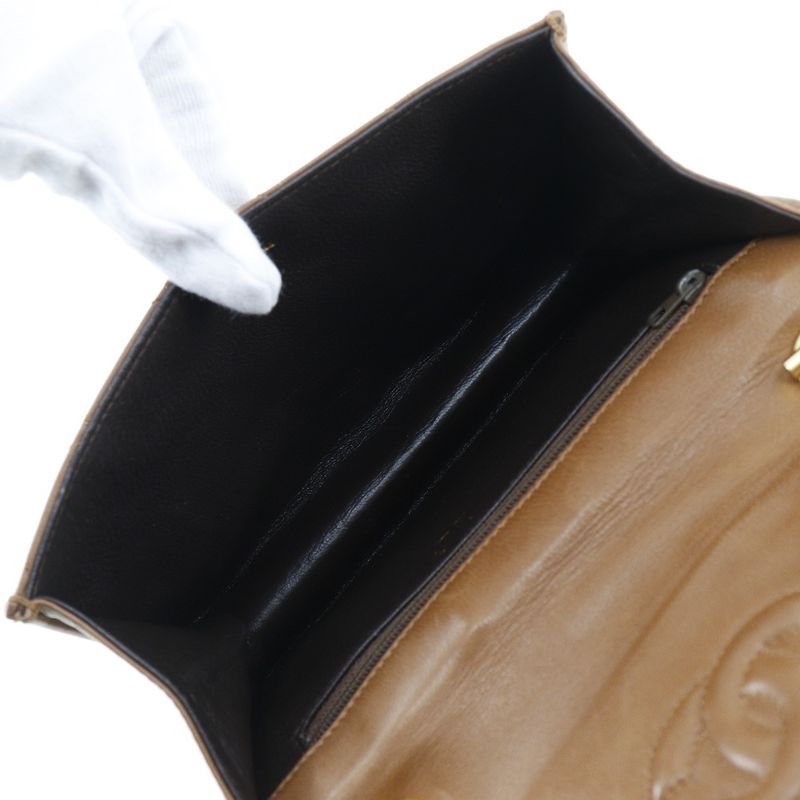 Chanel Matelasse Plastic Handle Vintage Lambskin Beige Women's Handbag