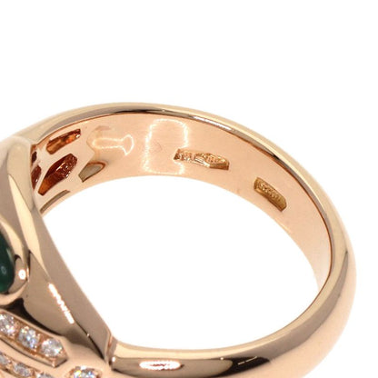 Bvlgari Bulgari Serpenti Malachite Diamond Ring And Ring 18K Pink Gold Ladies