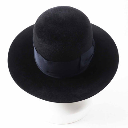 Gucci Rabbit Felt Wide Brim Hat Black Dark Navy XL 60 Genuine