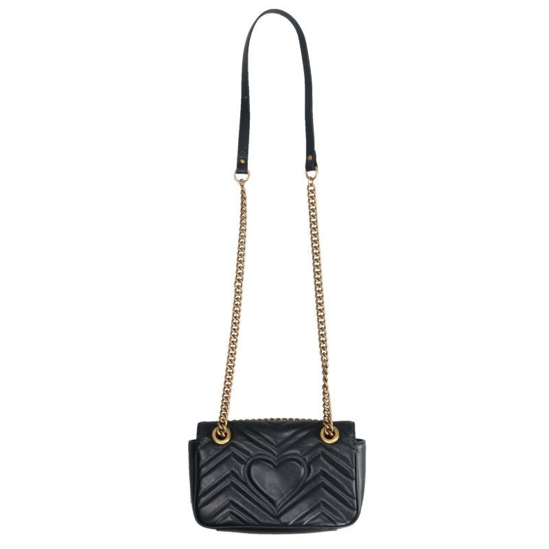 Gucci 446744 GG Marmont Leather Chain Shoulder Bag Women